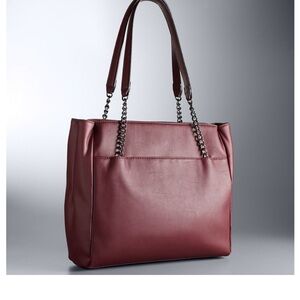 Simply Vera Vera Wang Burgundy Quilted Shoulder Bag